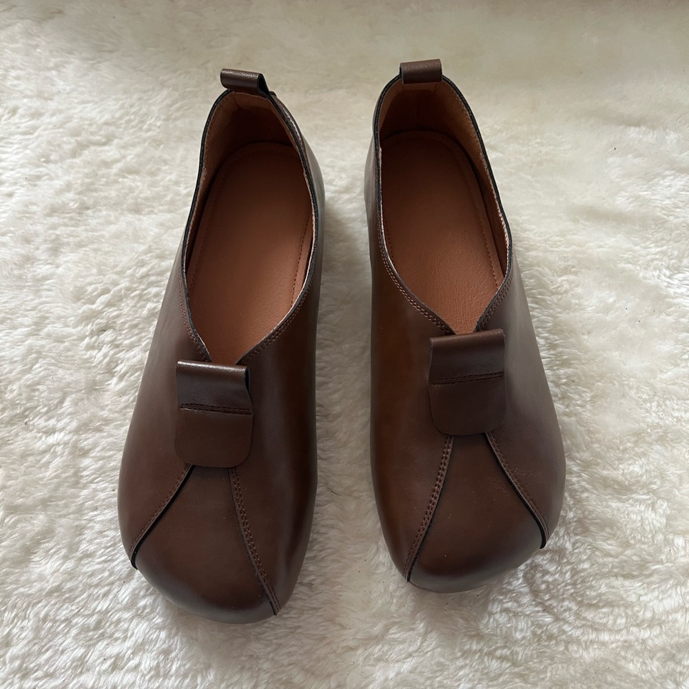 🥭 Mango Toe Design Leather Shoes
